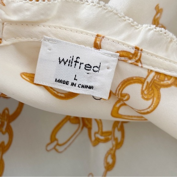 Wilfred Giselle Chain Print Ruffle Cami Large Camisole Cairo Gold - Picture 6 of 9